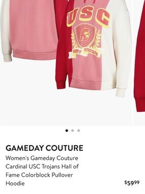 Women's Cardinal & Pink USC Trojans Colorblock Pullover Hoodie